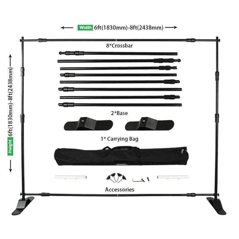 Aperturee - Plus Size Adjustable Step and Repeat Backdrop Banner Stand