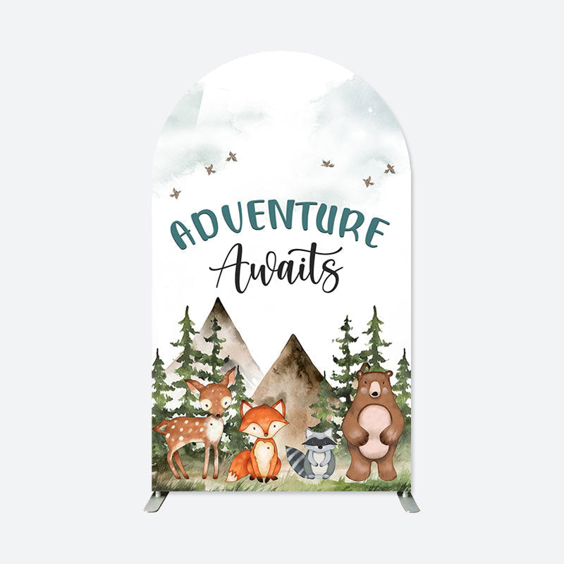 Aperturee - Adventure Awaits Safari Animals Forest Arch Backdrop