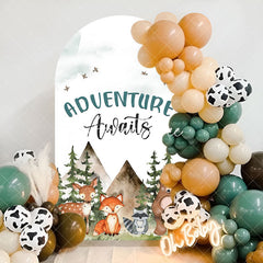 Aperturee - Adventure Awaits Safari Animals Forest Arch Backdrop