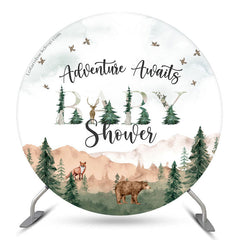 Aperturee Adventure Awaits Wild Round Baby Shower Backdrop