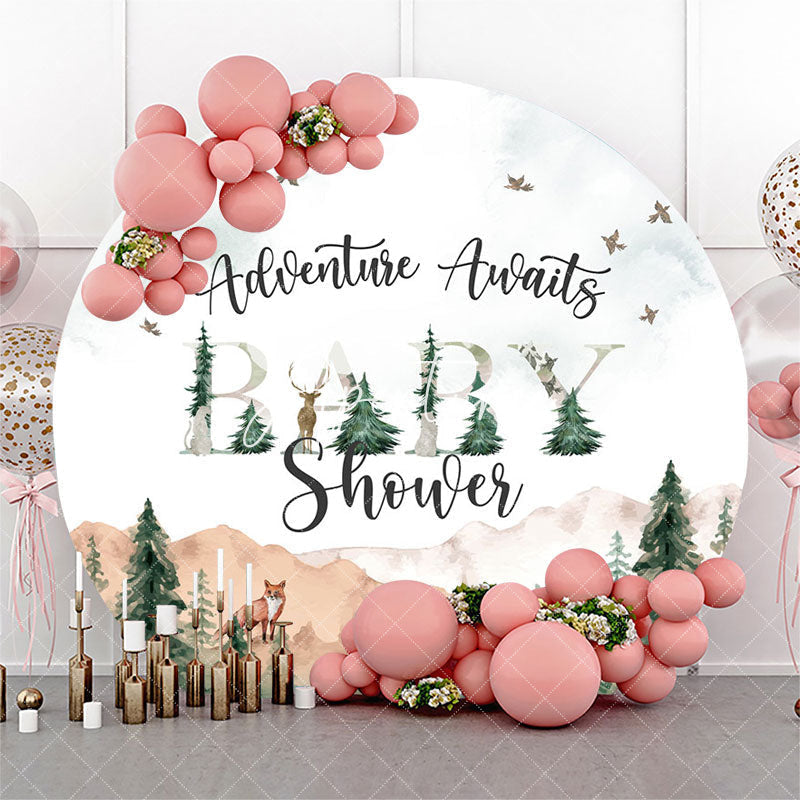 Aperturee Adventure Awaits Wild Round Baby Shower Backdrop