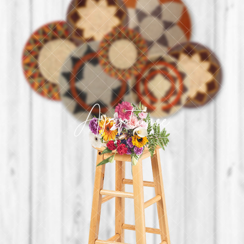 Aperturee - African Wall Hanging Basket Grey Wooden Backdrop