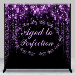 Aperturee - Aged To Perfection Purple Bokeh Custom Name Backdrop