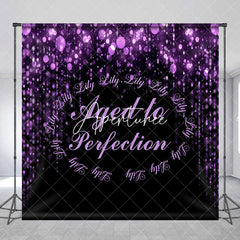 Aperturee - Aged To Perfection Purple Bokeh Custom Name Backdrop