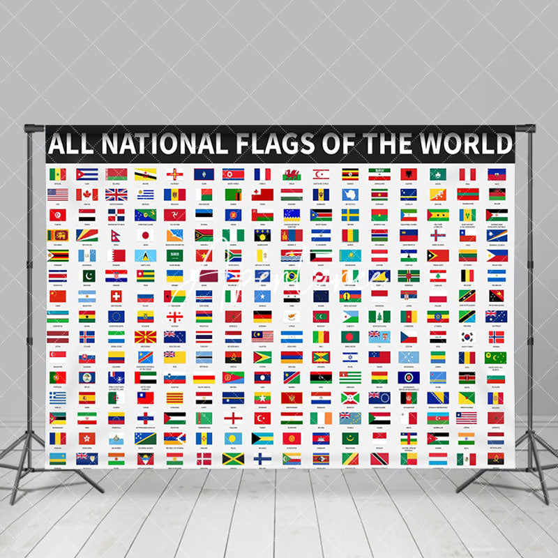 Aperturee - All National Flags Of The World Backdrop For Party