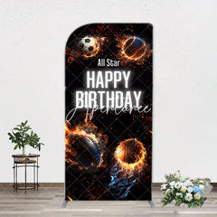 Aperturee - All Star Balls Fire Sports Arch Birthday Backdrop