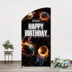 Aperturee - All Star Balls Fire Sports Arch Birthday Backdrop