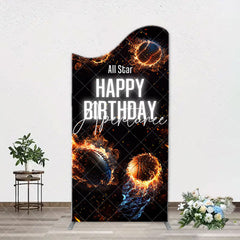 Aperturee - All Star Balls Fire Sports Arch Birthday Backdrop