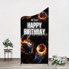 Aperturee - All Star Balls Fire Sports Arch Birthday Backdrop