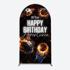 Aperturee - All Star Balls Fire Sports Arch Birthday Backdrop