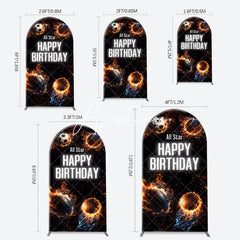 Aperturee - All Star Balls Fire Sports Arch Birthday Backdrop