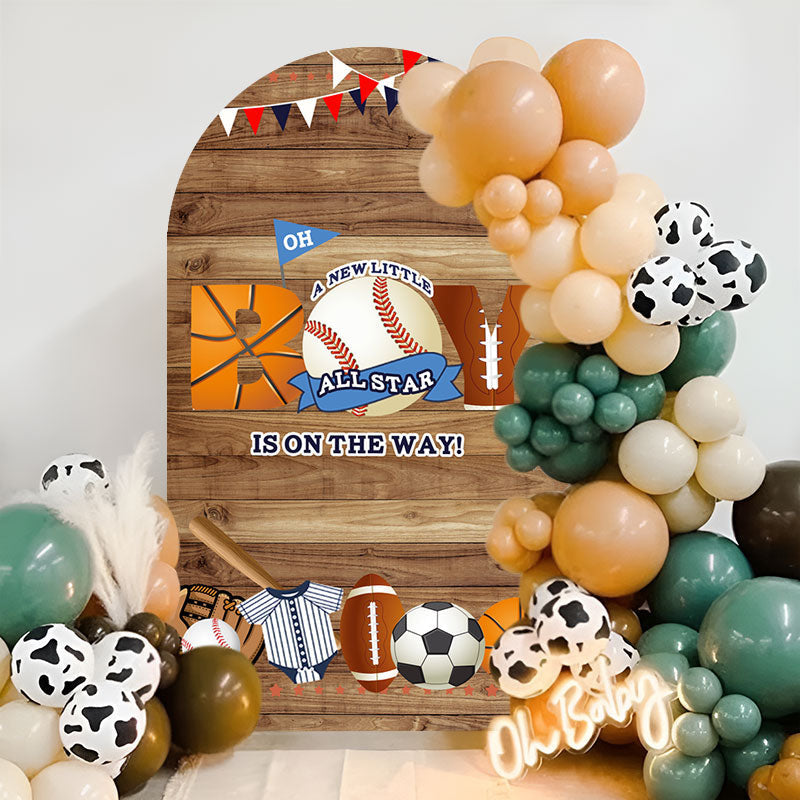 Aperturee - All Star Sport Ball Wooden Baby Shower Arch Backdrop