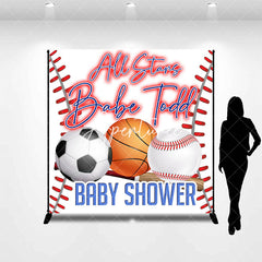 Aperturee - All Stars Sports Custom Name Baby Shower Backdrop