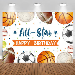 Aperturee - Allstar Sport Theme Happy Birthday Backdrop For Boy