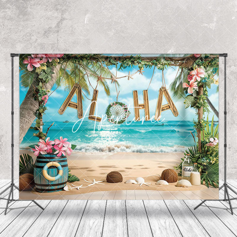 Aperturee - Aloha Sandy Beach Summer Backdrop For Photography