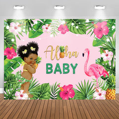 Aperturee - Aloha Summer Flamingo Baby Shower Photoshoot backdrop