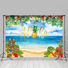 Aperturee - Aloha Summer Tropical Flowers Beach Party Backdrop