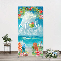 Aperturee - Aloha White Cloud Sky Floral Arch Summer Backdrop