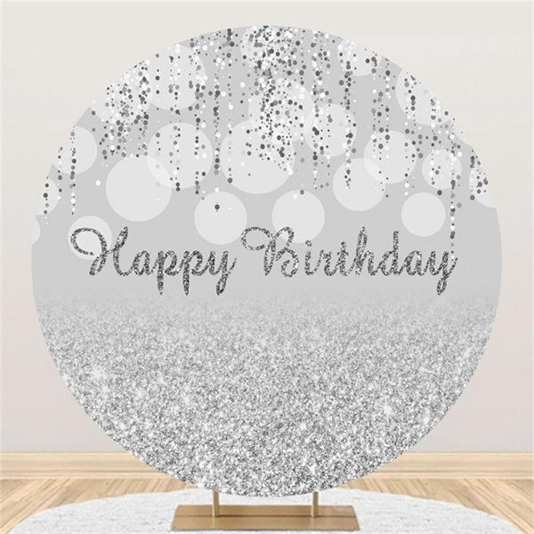 Aperturee Amazing And Glitter Circle Happy Birthday Backdrop