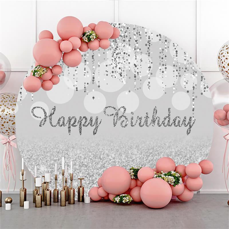 Aperturee Amazing And Glitter Circle Happy Birthday Backdrop