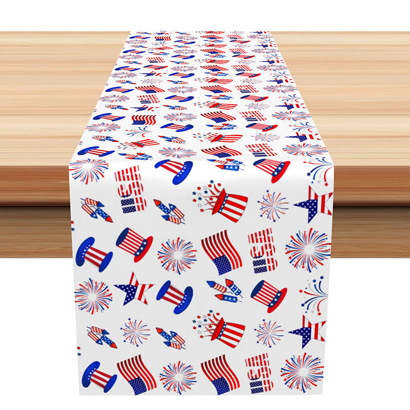 Aperturee - Ameican Flag Sparkle Independence Day Table Runner