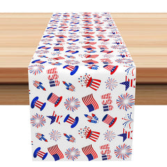 Aperturee - Ameican Flag Sparkle Independence Day Table Runner