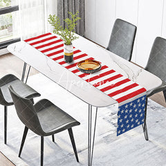 Aperturee - Ameican Flag Stars Table Runner For Independence Day