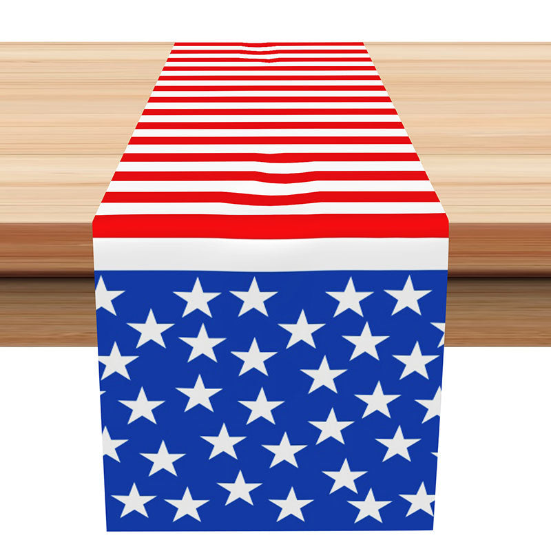 Aperturee - Ameican Flag Stars Table Runner For Independence Day