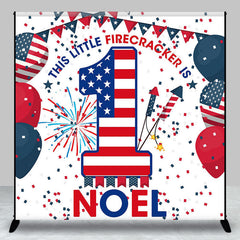 Aperturee - American Flag Balloons Custom 1st Birthday Backdrop