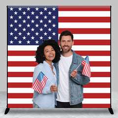 Aperturee - American Flag Custom Photo Independence Day Backdrop