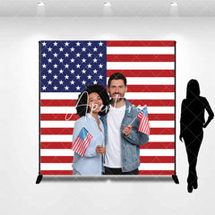 Aperturee - American Flag Custom Photo Independence Day Backdrop