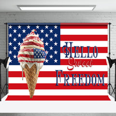 Aperturee - American Flag Ice Cream Hello Sweet Freedom Backdrop