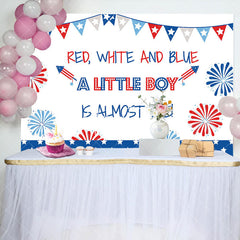 Aperturee - American Flag Little Boy Baby Shower Party Backdrop