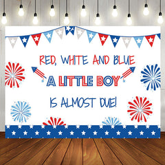 Aperturee - American Flag Little Boy Baby Shower Party Backdrop