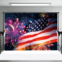 Aperturee - American Flag Spark Bokeh Independence Day Backdrop