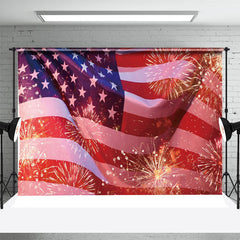 Aperturee - American Flag Sparkling Independence Day Backdrop