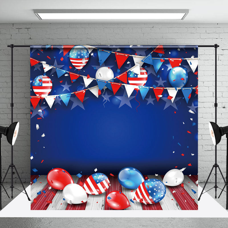 Aperturee - American Flag Stars Balloons Cake Smash Backdrop