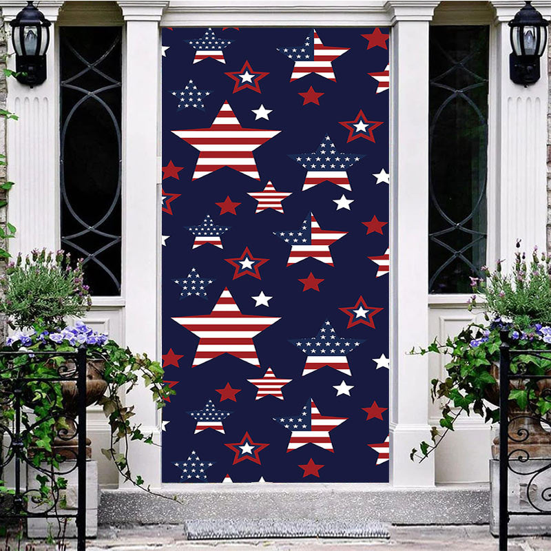 Aperturee - American Flag Stars Door Cover For Independence Day