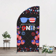 Aperturee - American Flag Stars Glasses Arch 1st Birthday Backdrop