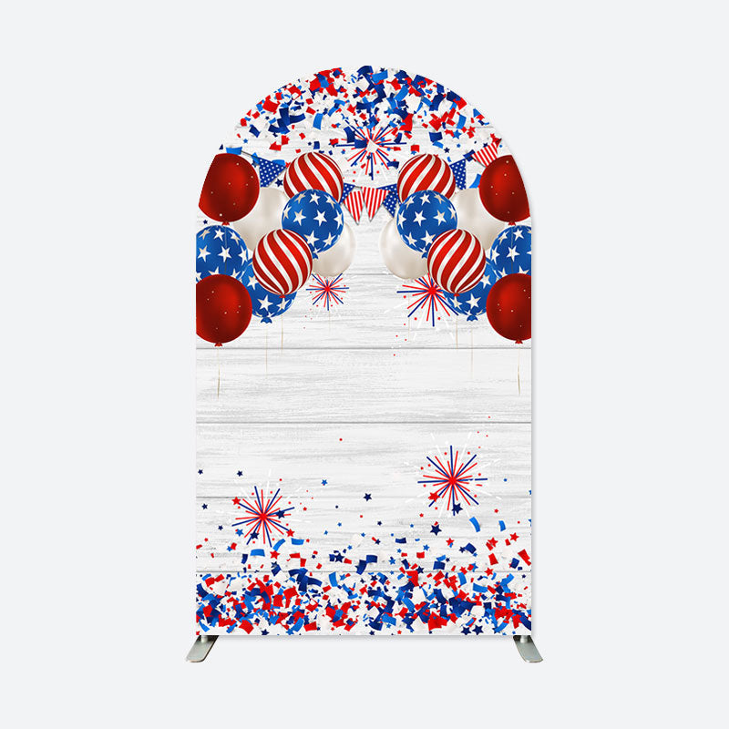 Aperturee - American Flag Wooden Independence Day Arch Backdrop