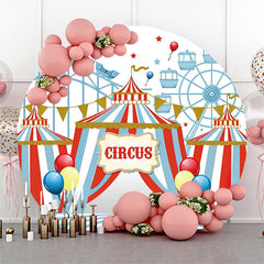 Aperturee Amusement Park Circus Round Brithday Backdrop Cover