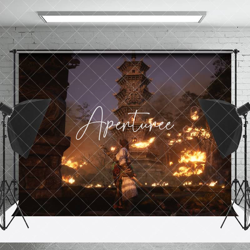 Aperturee - Ancient Demon Tower Game Photography Backdrop Studio