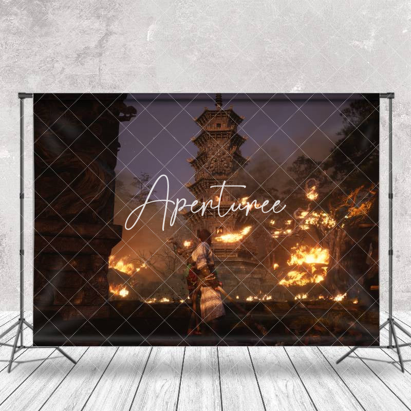 Aperturee - Ancient Demon Tower Game Photography Backdrop Studio