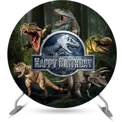 Aperturee Ancient Dinosaur Round Birthday Backdrop For Boy