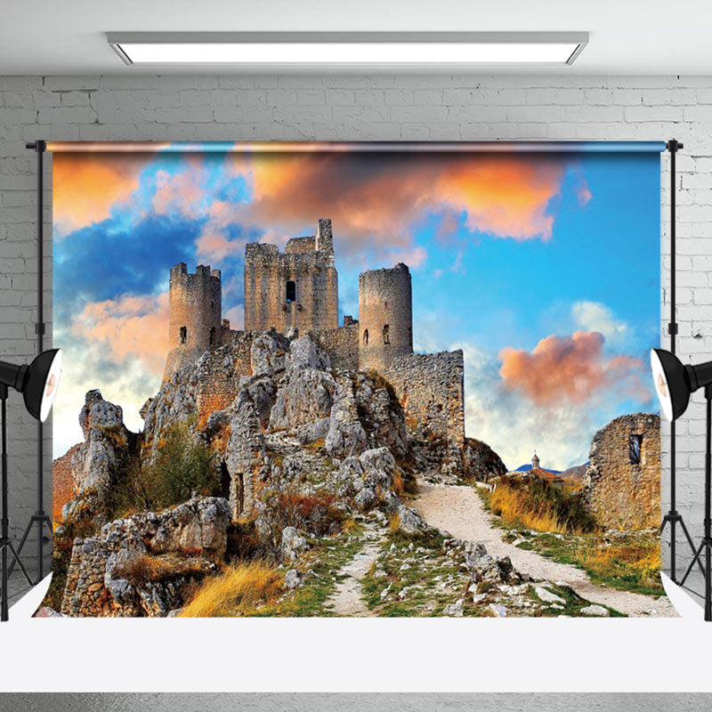 Aperturee - Ancient Rocca Calascio Castle Ruins Photo Backdrop