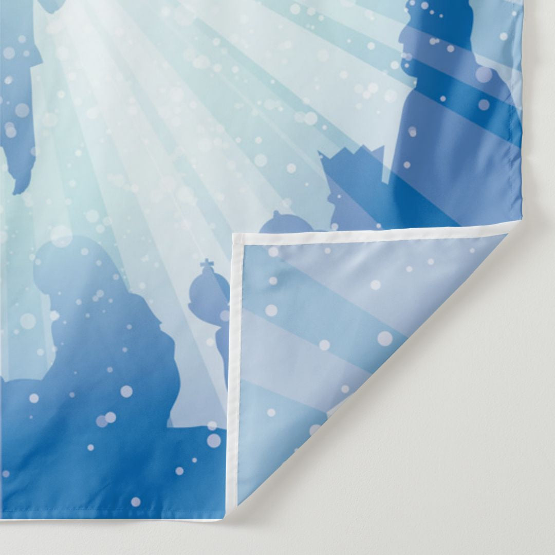 Aperturee - Angel Divine Light Sky Blue Christmas Backdrop