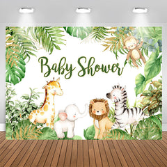 Aperturee - Animals Jungle Baby Shower Photogarphy Backdrop for Boy