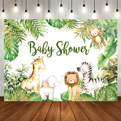 Aperturee - Animals Jungle Baby Shower Photogarphy Backdrop for Boy