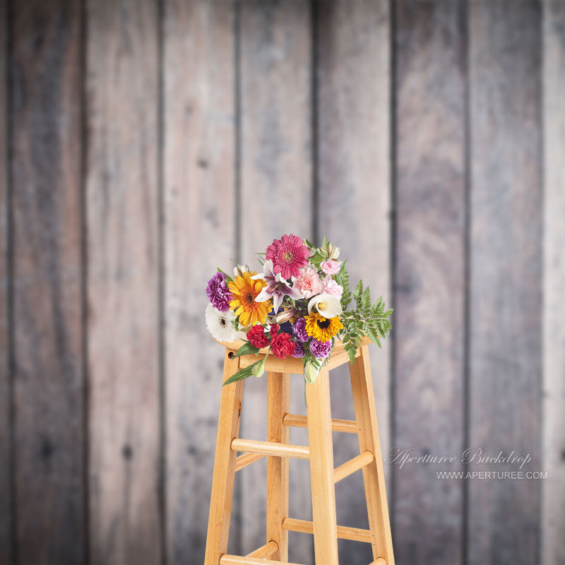 Aperturee - Antique Gray Wood Wall Texture Photo Studio Backdrop