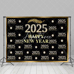 Aperturee - Aperturee 2025 Happy New Year Golden Balloons Party Backdrop